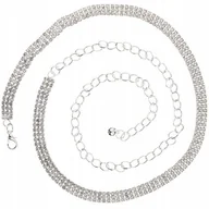 Paski - Ozdobny Pasek Metalowy Elegancki Łańcuszek Srebrny - miniaturka - grafika 1