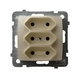 Ospel elektro Gniazdo Potrójne EURO - Karo GP-3S/M/42 - Gniazdka elektryczne - miniaturka - grafika 1
