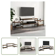 Szafki RTV - The Living Store szafka pod telewizor brązowa dąb 197x35x52 cm materiał drewnopochodny - miniaturka - grafika 1