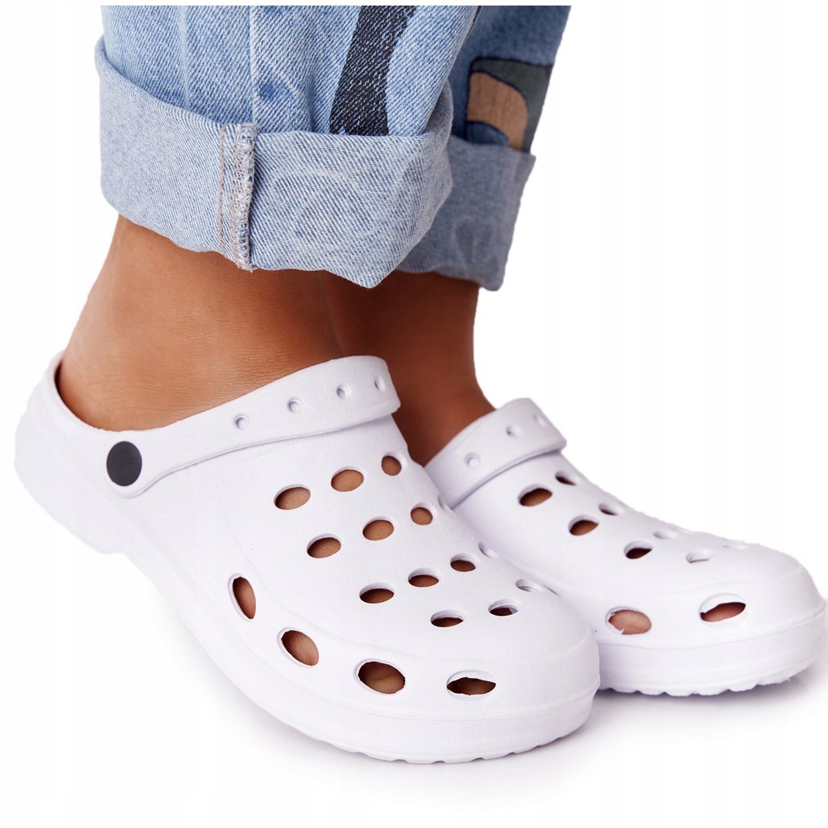 Chodaki Klapki Piankowe Białe Ogrodowe Basenowe Medyczne 41