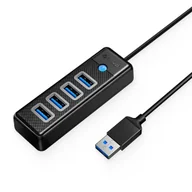 Złącza, przejściówki, adaptery - Hub rozdzielacz PW4U-U3 USB-A - 4x USB-A - czarny ORICO - miniaturka - grafika 1