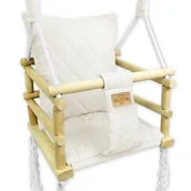 Place zabaw - Huśtawka dla dziecka - do domu i ogrodu 3w1 - VELVET ECRU - miniaturka - grafika 1