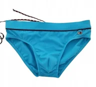 Kąpielówki męskie - TOMMY HILFIGER NIEBIESKIE KĄPIELÓWKI SLIPY Z LOGO S J5B - miniaturka - grafika 1