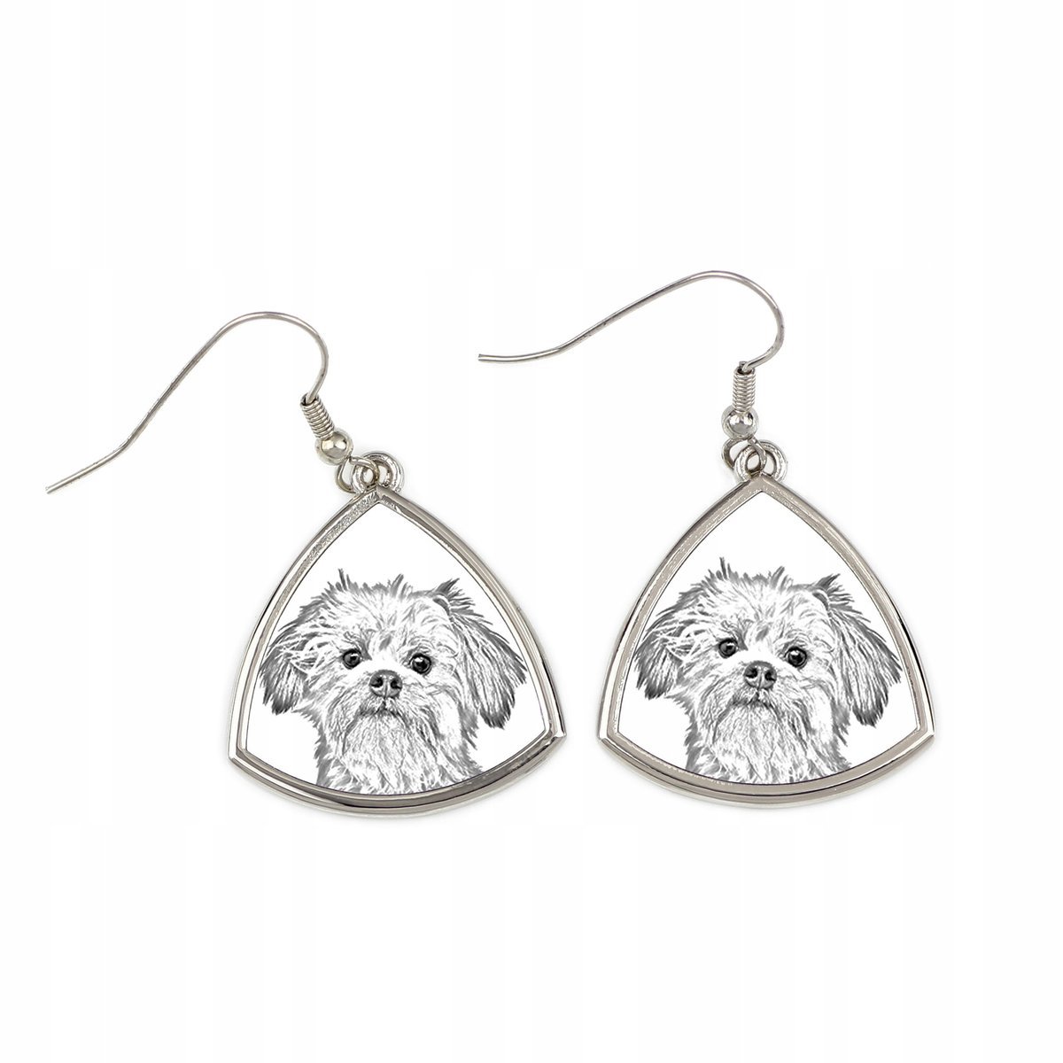 Lwi piesek, Lowchen - kolczyki z psem, wiszące kolczyki ze zdjęciem, person