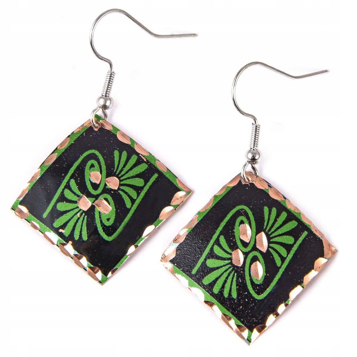 Kolczyki Miedziane Wiszące Klasyczne Orientalne Cudo Biżuteria Dla Kobiety