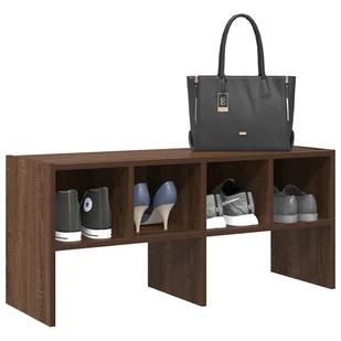 Stojak na buty, sztaplowany, brązowy dąb, 89,5x30x40 cm Lumarko! - Pokrowce na ubrania - miniaturka - grafika 1