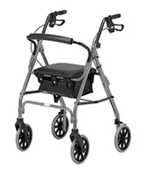 Chodziki - Days lekki składany wózek na cztery koła z wyściełanym siedziskiem, zamykane hamulce, ergonomiczne uchwyty i torba do przenoszenia, duża pomoc w transporcie, duży kwarc - miniaturka - grafika 1