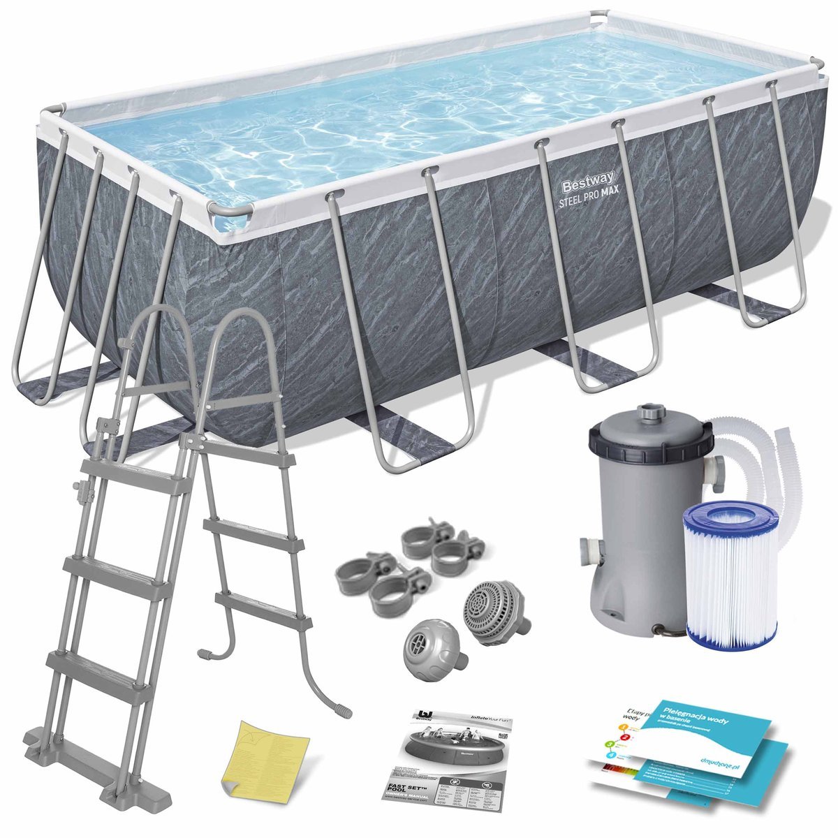 Bestway Basen ogrodowy, stelażowy, Bestway, zestaw, 412x201x122 cm