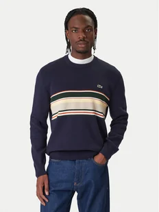 Lacoste Sweter AH5944 Granatowy Regular Fit - Swetry męskie - miniaturka - grafika 1