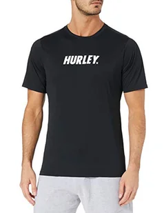 Hurley H2o-dri Fl Hybrid Upf Ss Top koszula męska czarny czarny L MAT0000430 - Koszulki i topy damskie - miniaturka - grafika 1