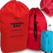 Walizki - POKROWIEC OCHRONNY NA WÓZEK WOREK DO SAMOLOTU AUTA TORBA UNIWERSALNY CZERWO - miniaturka - grafika 1