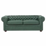 Sofy i kanapy - Beliani Sofa trzyosobowa tapicerowana zielona CHESTERFIELD - miniaturka - grafika 1