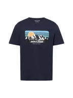 Koszulki męskie - Jack & Jones Koszulka męska Mężczyźni Bawełna niebieski jednolity, S - miniaturka - grafika 1