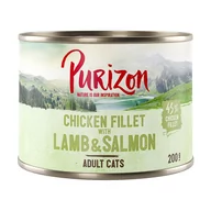 Mokra karma dla kotów - 15% taniej! Purizon Adult, 6 x 200 g - Filet z kurczaka z łososiem i jagnięciną - miniaturka - grafika 1