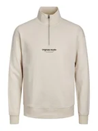 Bluzy męskie - Jack&Jones Bluza Vesterbro 12241777 Beżowy Relaxed Fit - miniaturka - grafika 1