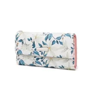 Portfele - Miss Lulu Portfel damski duży portfel ze sztucznej skóry z 12 przegródkami na karty i kieszonką na monety i okienkiem na zdjęcia ze skóry PU, prezent dla kobiet, beżowy, jeden rozmiar - miniaturka - grafika 1