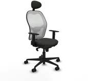 Fotele i krzesła biurowe - Krzesło Biurowe z Zagłówkiem Jorquera Piqueras y Crespo 1D036N1 Czarny - miniaturka - grafika 1