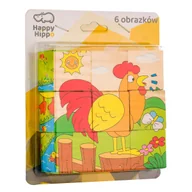 Klocki - Klocki edukacyjne drewniane 9 szt. - zwierzątka - miniaturka - grafika 1