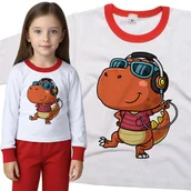 Piżamy dla dziewczynek - Piżama dziecięca Tańczący do Muzyki Dinozaur T Rex 86/92 - VoloDonum - miniaturka - grafika 1