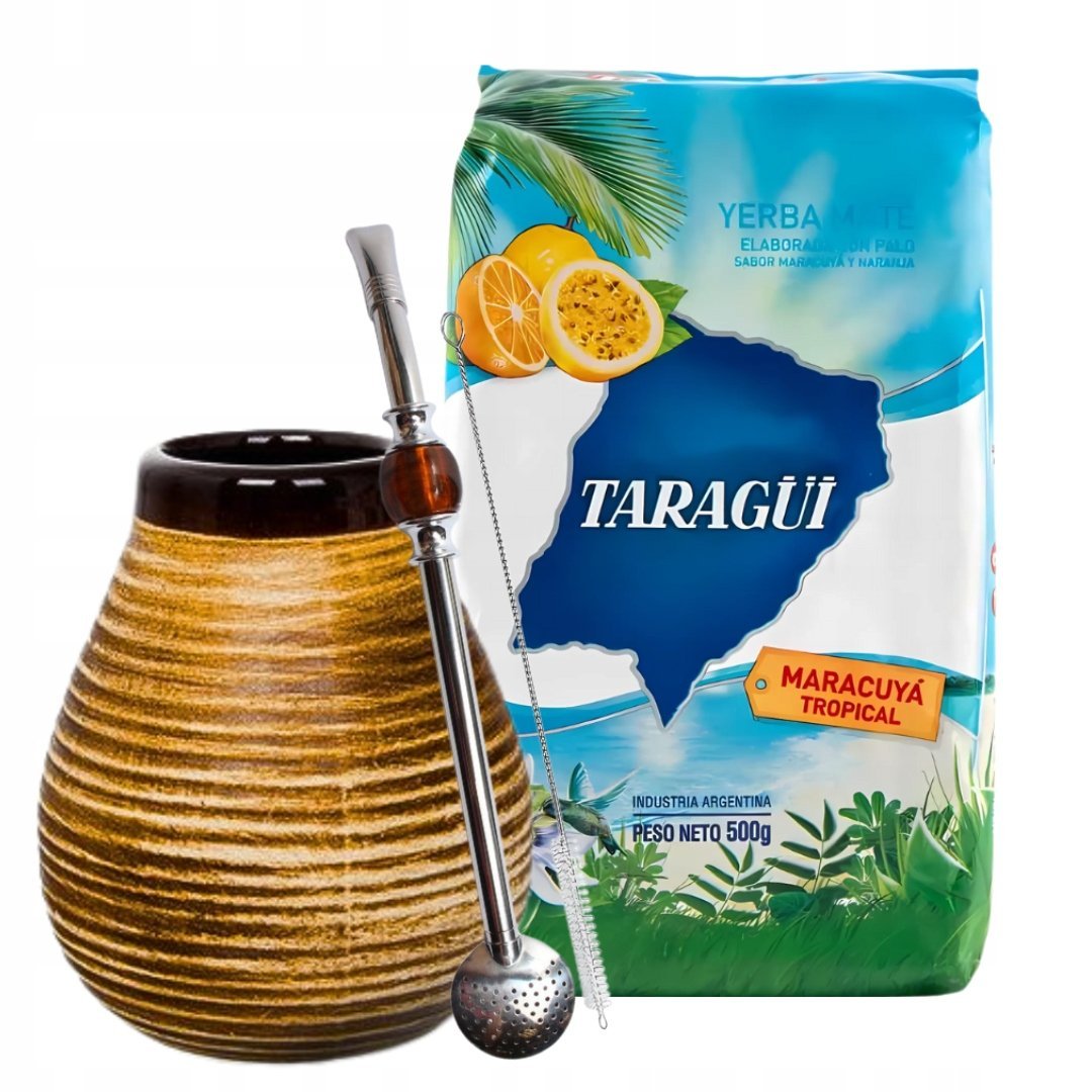 Zestaw Startowy do Yerba Mate Taragui Maracuya + Tykwa Matero Bombilla