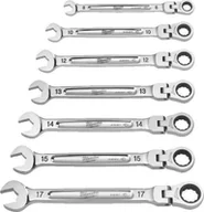 Klucze i nasadki - Milwaukee MILWAUKEE WRENCH SET FLUSH-EYE. 7 pcs. MAXBITE WITH MOVING RATCHET INCHES - miniaturka - grafika 1