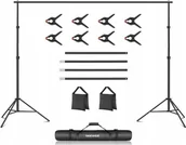 Inne akcesoria studyjne - ZESTAW Atelier Uchwyt DO TEŁ TŁA 3x2,1 m STATYW BELKA 8x KLIPS Torba NEEWER NK-ST0204 - miniaturka - grafika 1