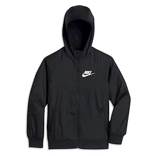 Kurtki i płaszcze dla chłopców - Nike Chłopięca B Nsw Wr Jkt Hd kurtka z kapturem, czarny/czarny/biały, XL - grafika 1