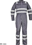 Odzież robocza - CERVA ZAMORA kombinezon roboczy z odblaskowymi taśmami i elastycznymi elementami bocznymi w talii - szary 46 - miniaturka - grafika 1
