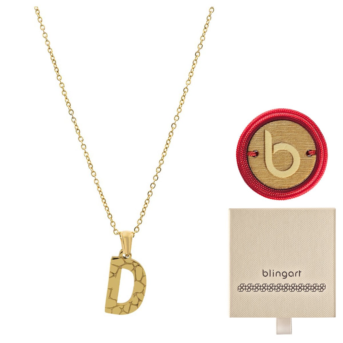 Naszyjnik łańcuszek celebrytka pozłacany z literą