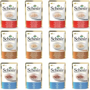 SCHESIR - MIX 3 smaków w saszetce dla kota 12 x 85g - Mokra karma dla kotów - miniaturka - grafika 1