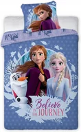 Pościel dla dzieci - Pościel Frozen Kraina Lodu Elsa Anna Bałwanek Olaf Disney 140x200 Bawełna - miniaturka - grafika 1