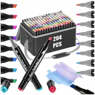Przybory szkolne - MARKERY ALKOHOLOWE ZESTAW 204 SZTUK FLAMASTRY PRO + ETUI ART PISAKI MAZAKI - miniaturka - grafika 1