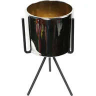 Donice - Złota Osłonka Ceramiczna na Czarnym Metalowym Trój - miniaturka - grafika 1