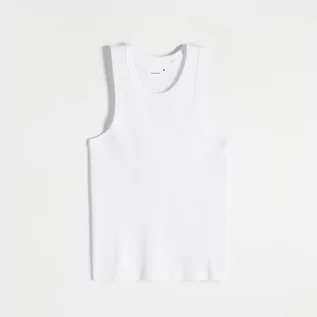 Koszulki męskie - Reserved - Podkoszulek z elastycznej dzianiny - Biały - grafika 1