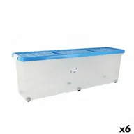 Organizery na łóżeczko - Schowek z pokrywką Tontarelli Koła Przezroczysty Plastikowy Niebieski 120 x 30 x 39 cm (6 Sztuk) - miniaturka - grafika 1