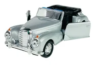 Samochody i pojazdy dla dzieci - Welly Old Timer 1955 Mercedes-Benz 300S Srebrny Bez Dachu 1:34 Metalowy Nowy Model - miniaturka - grafika 1