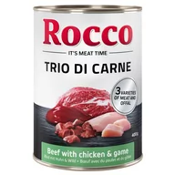 Mokra karma dla psów - Megapakiet Rocco Classic Trio di Carne, 24 x 400 g - Wołowina, kurczak i dziczyzna - miniaturka - grafika 1