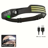 Inne - TEMU 1-5 szt. Przenośny reflektor czołowy z COB+LED, 3-pasmowa wielofunkcyjna latarka ultrawydajna, ładowanie USB, wiązka punktowa, ≤36V, ABS, matowe - miniaturka - grafika 1