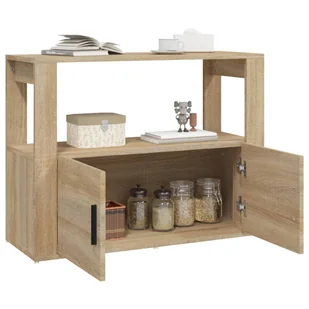 Szafka, dąb sonoma, 80x30x60 cm, materiał drewnopochodny - Szafki do salonu - miniaturka - grafika 6