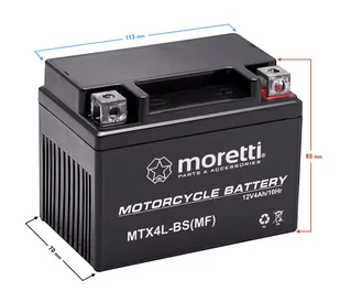 Akumulator Moretti AGM (Gel) MTX4L-BS - Części motocyklowe - miniaturka - grafika 1