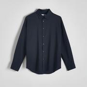Koszule męskie - Reserved - Gladka koszula regular fit - Granatowy - miniaturka - grafika 1