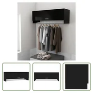 Szafy - The Living Store Szafa czarna 100x32,5x35 cm Materiał drewnopochodny - miniaturka - grafika 1