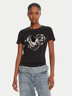 Koszulki i topy damskie - Desigual T-Shirt Letter Core 25WWTK04 Czarny Regular Fit - miniaturka - grafika 1