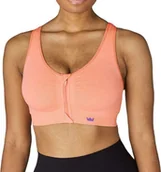 Biustonosze - BIUSTONOSZ SPORTOWY TOP SHEFIT POMARAŃCZOWY ZAPINANY Z PRZODU S TRENING - miniaturka - grafika 1