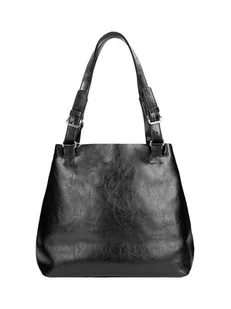 Wojas Skórzany shopper bag w kolorze czarnym - (S)34 x (W)31 x (G)15 cm - Torebki damskie - miniaturka - grafika 1