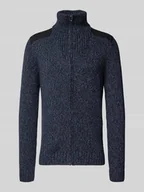 Swetry męskie - Sweter rozpinany z prążkowanymi ściągaczami - miniaturka - grafika 1