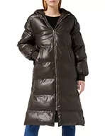 Kurtki damskie - NA-KD Długa kurtka damska z kapturem, Brązowy, 40 - miniaturka - grafika 1