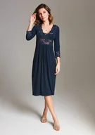 Bielizna nocna - KOSZULA NOCNA midi 03 - granatowy L - miniaturka - grafika 1