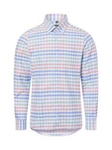 Nils Sundström Męska koszula casual Mężczyźni Slim Fit Bawełna niebieski w kratkę, S - Koszule męskie - miniaturka - grafika 1