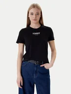 Koszulki i topy damskie - Tommy Jeans T-Shirt Essential DW0DW21842 Czarny Regular Fit - miniaturka - grafika 1